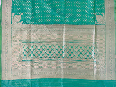 Banarasi Katan Uppada Silk Saree | Green and Yellow Dual Tone | Gold Zari | Handwoven |  Silk Mark Certified | Ships from California
